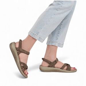 Orthofeet Malibu Sandals Women’s 9.5 Wide Brown Leather Orthotic Comfort Straps